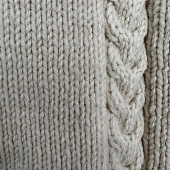 Handmade Knit V-Neck Pullover‎ Sweater Vest Cream Yellow Sz XS / S - No Labels - Picture 8 of 10